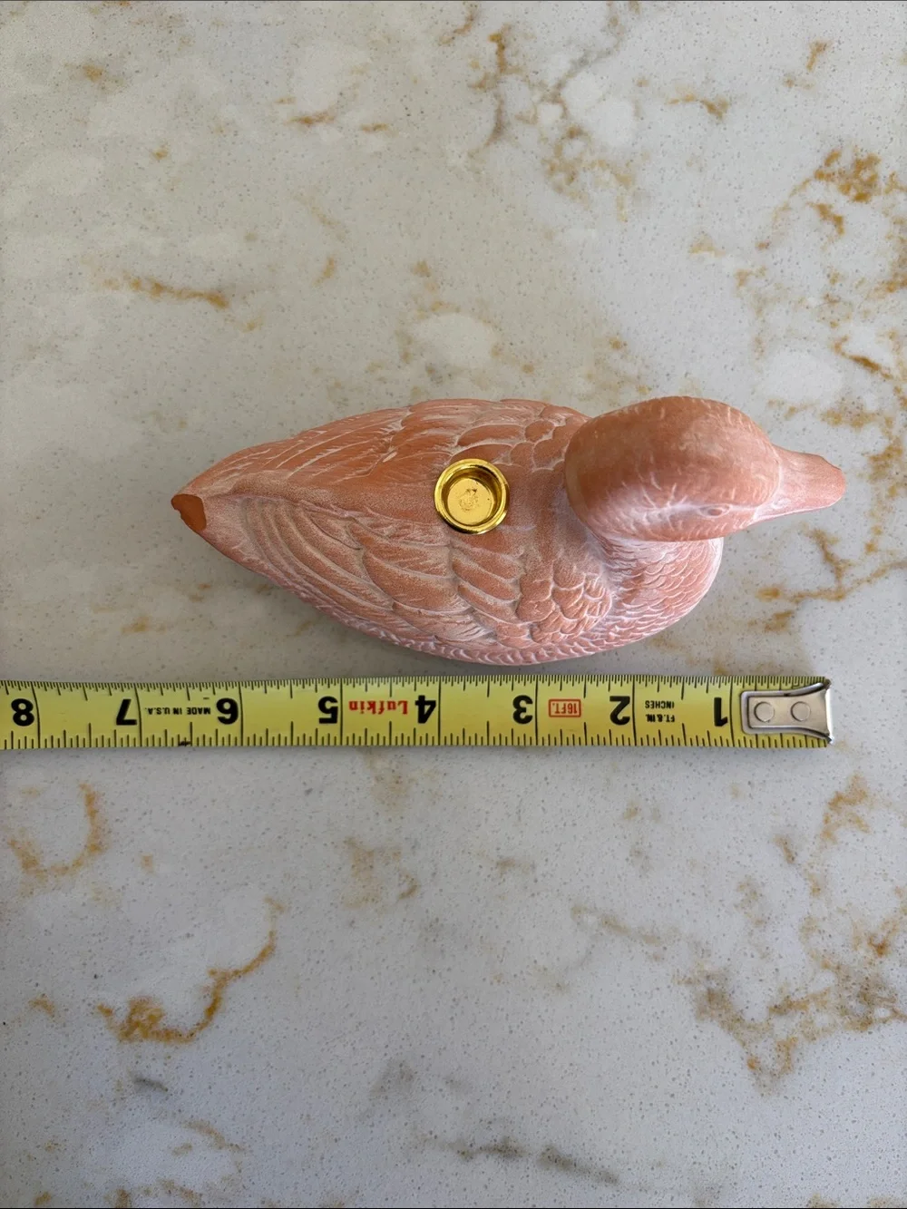 Vintage terra-cotta duck candle holder